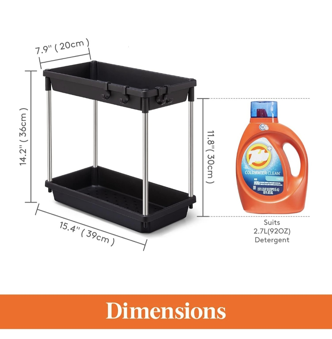 2 Pack Black Organizer 2-Tier - photo 3