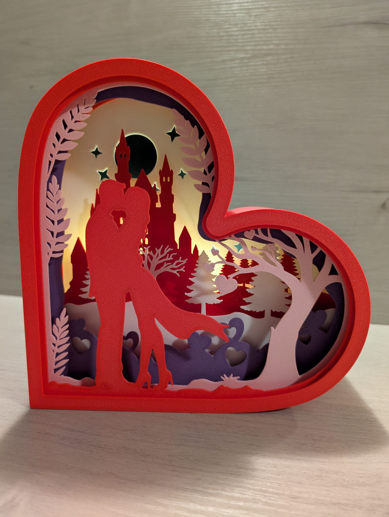Heart-Shaped LED Couple Silhouette Night Light - photo 4