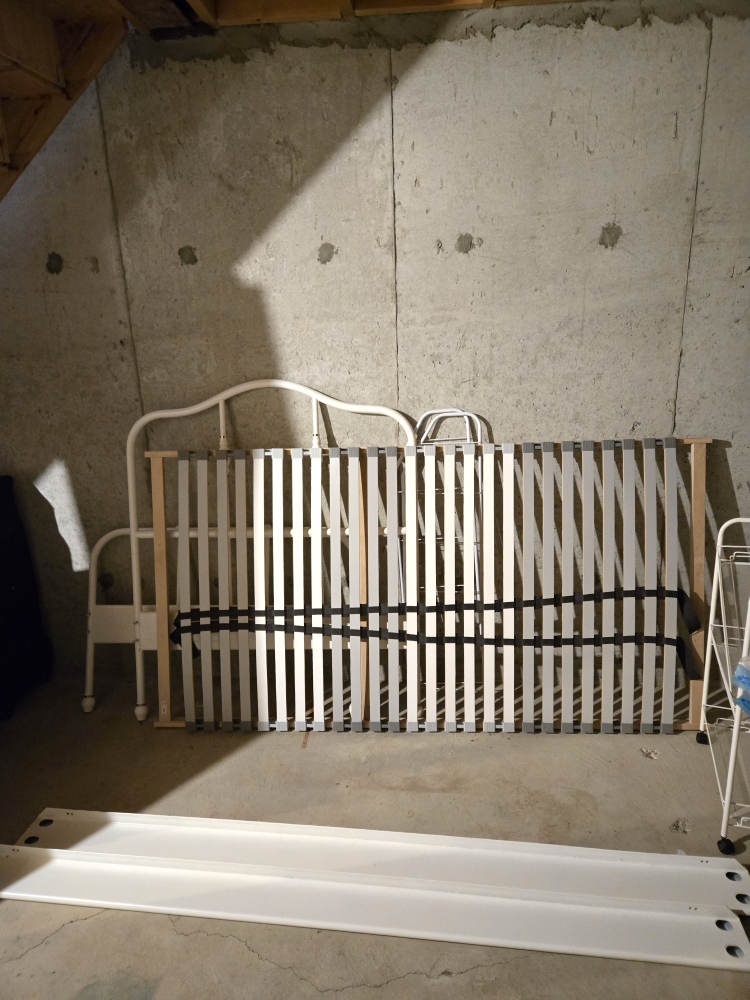IKEA KÄSTEREN White Metal Single Bed Frame - photo 4