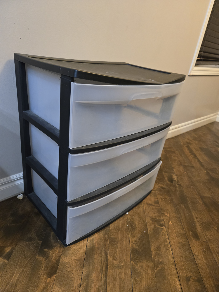 Three-Drawer Plastic Storage Unit
