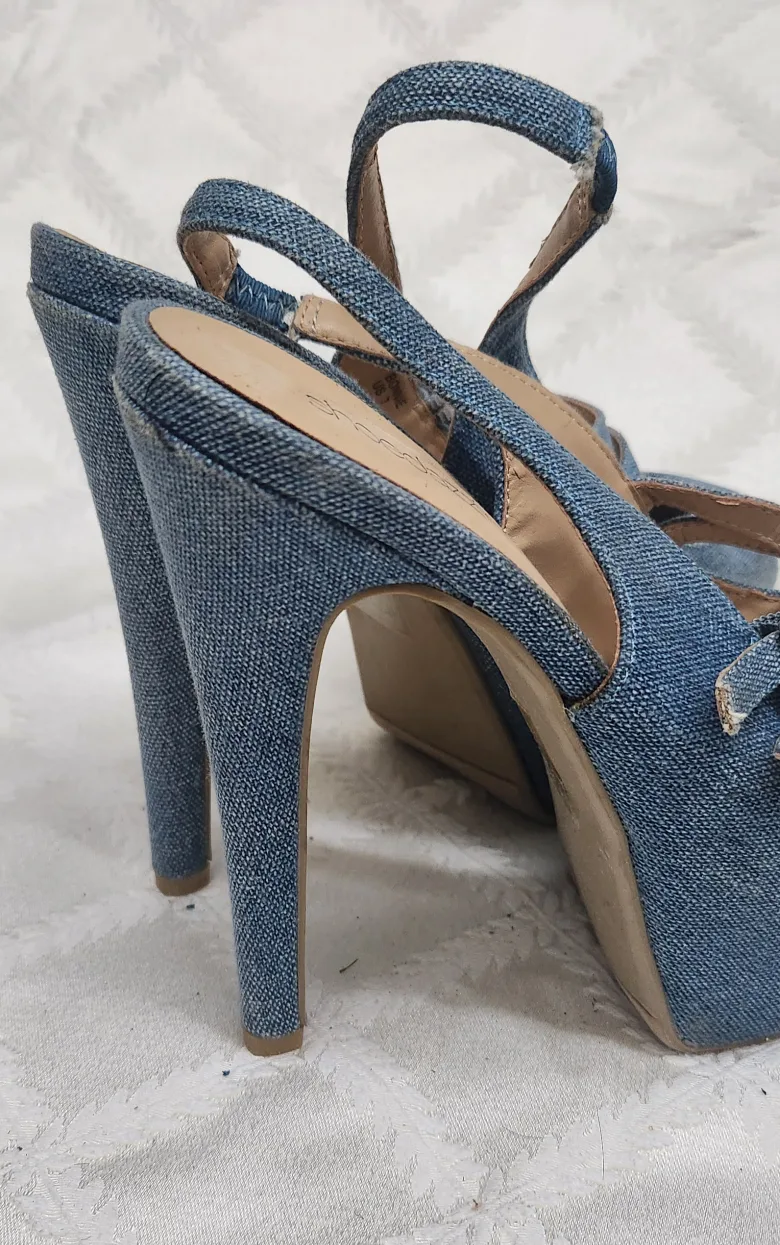 Shoedazzle Denim Platform Heels image indicator(4)