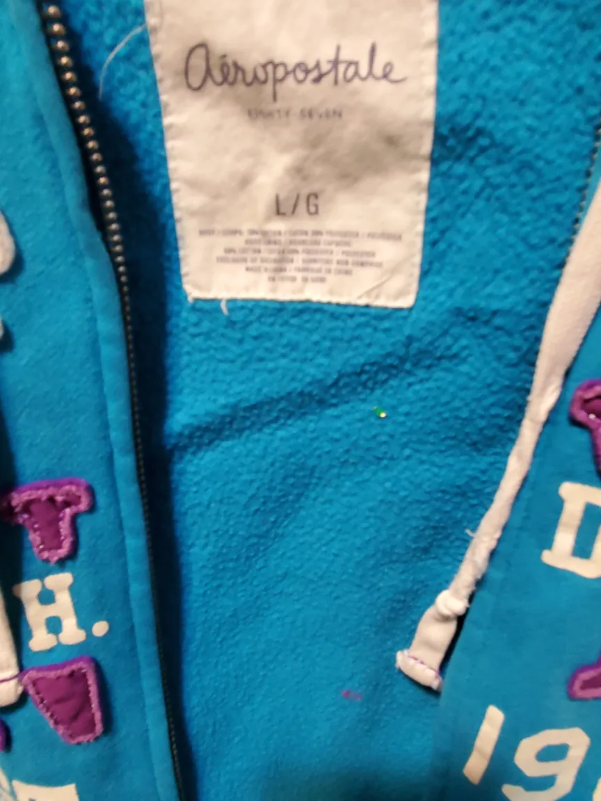 Aeropostale Zip-Up Hoodie - Red and Blue image indicator(7)