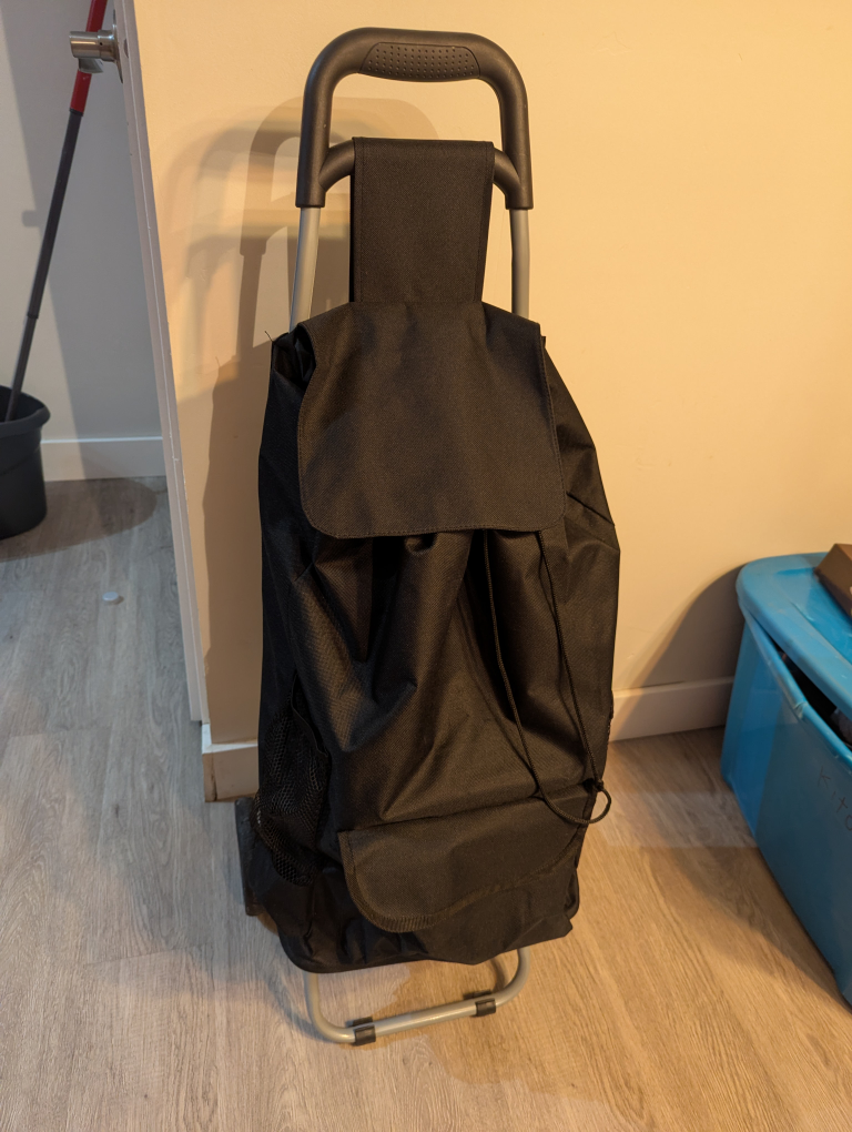 Black Shopping Cart with Foldable Frame