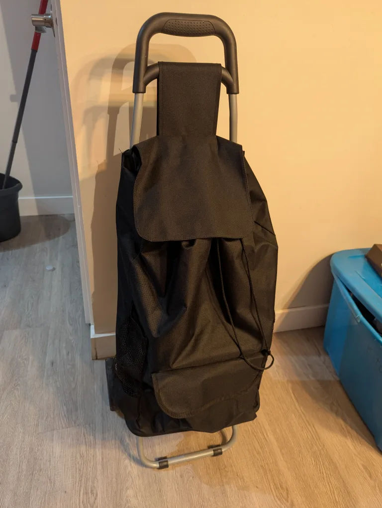 Black Shopping Cart with Foldable Frame thumbnail