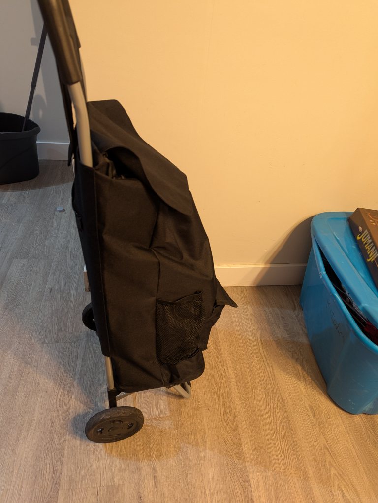 Black Shopping Cart with Foldable Frame - photo 2
