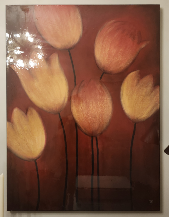 Large Abstract Tulip Canvas Wall Art