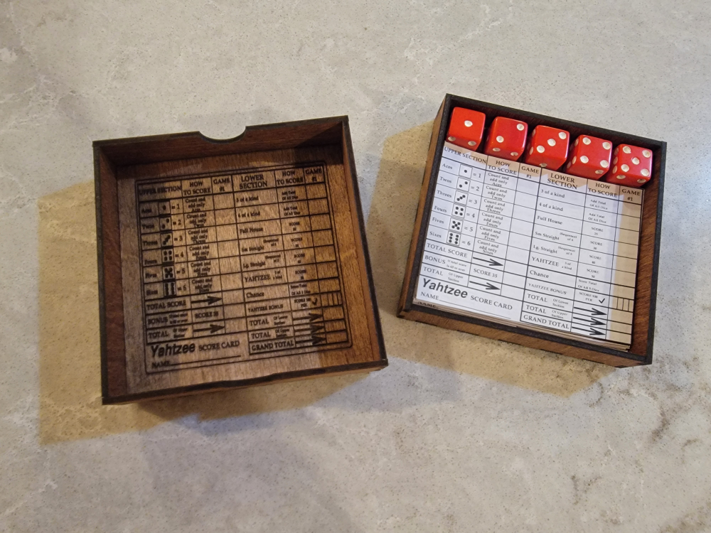 Custom Wooden Travel Yahtzee Game Set - photo 4
