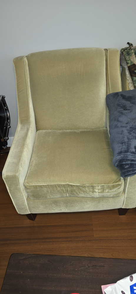 4 Olive Green Velvet Accent Chairs