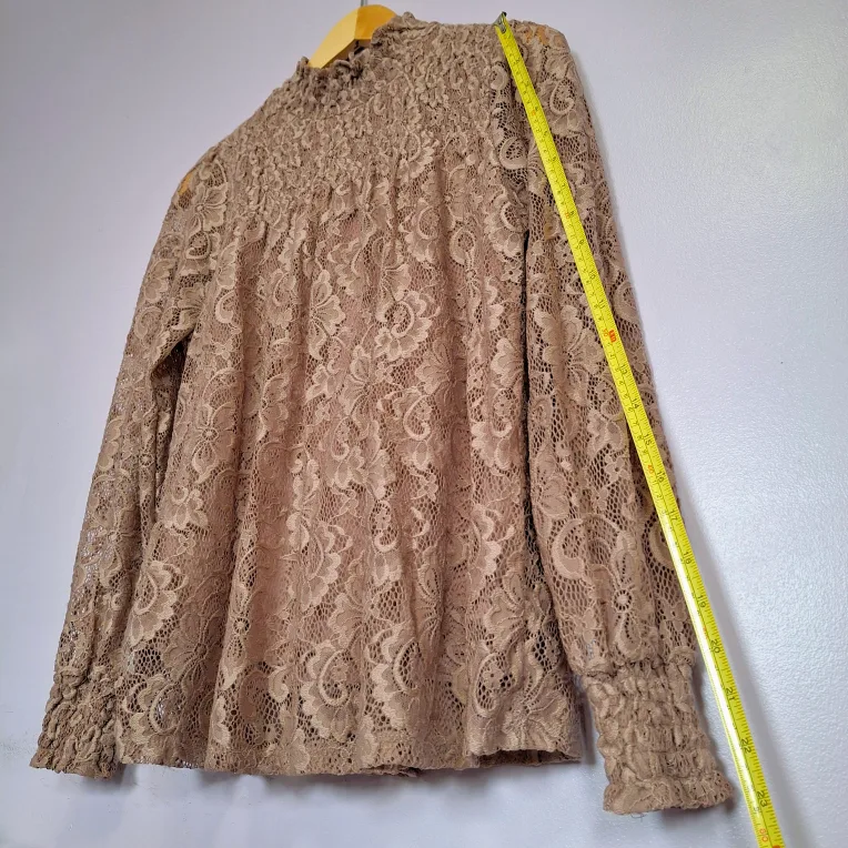 Women's High Neck Lace Blouse (S/P) - Cable & Gauge image indicator(4)