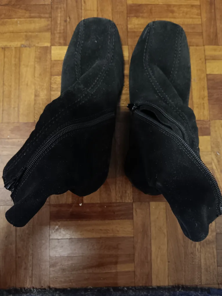 Black Suede Wedge Ankle Boots image indicator(2)