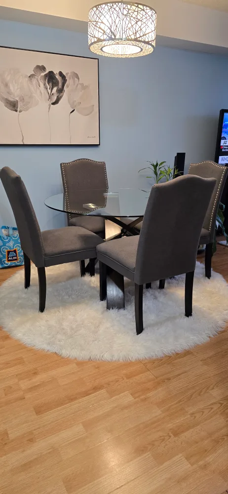 Glass-top Dining Table Set with Four Chairs image indicator(4)