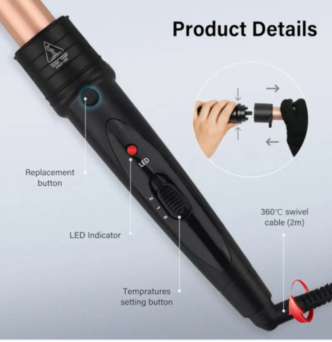 4-in-1 Curling Wand Set with Carrying Case image indicator(6)