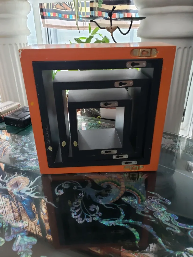 Unique Nested Cube Shelves - Orange and Black image indicator(2)