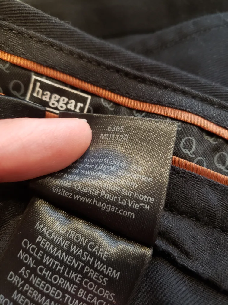 Haggar Men's Black Flat Front Trousers, Size 40x32 image indicator(5)