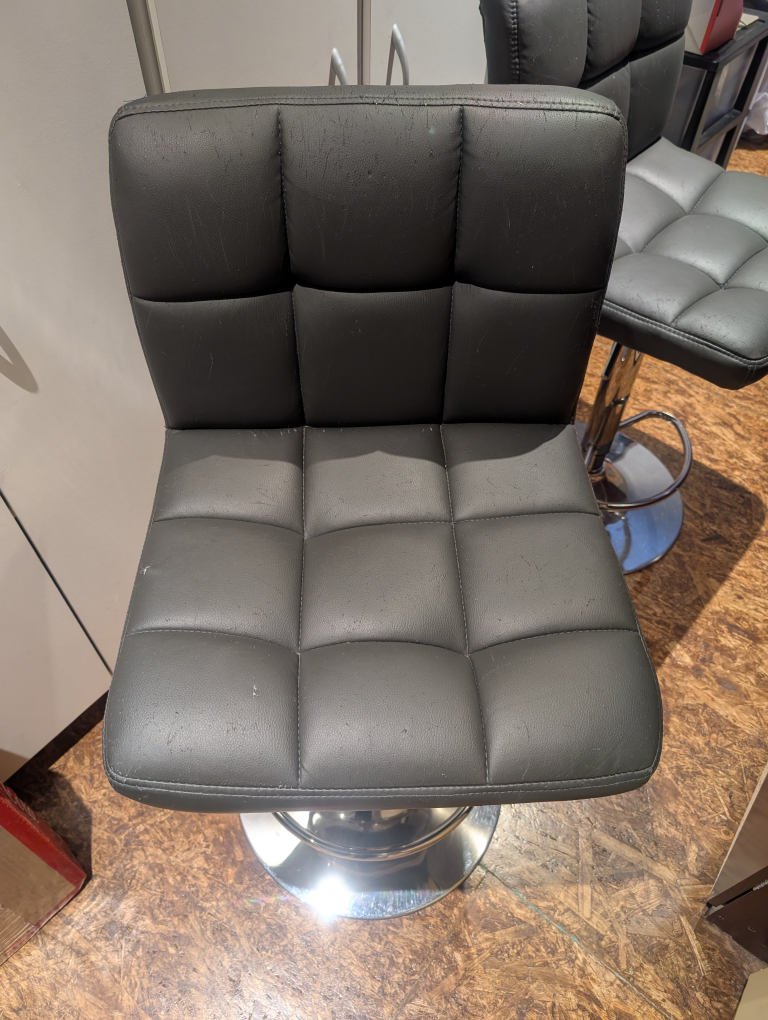 Pair of Black Swivel Bar Stools