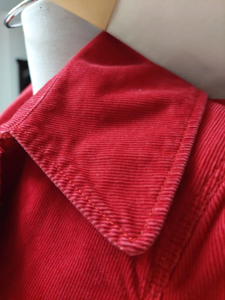 Fire Red  Cotton Corduroy Jacket - Size Medium image indicator(10)