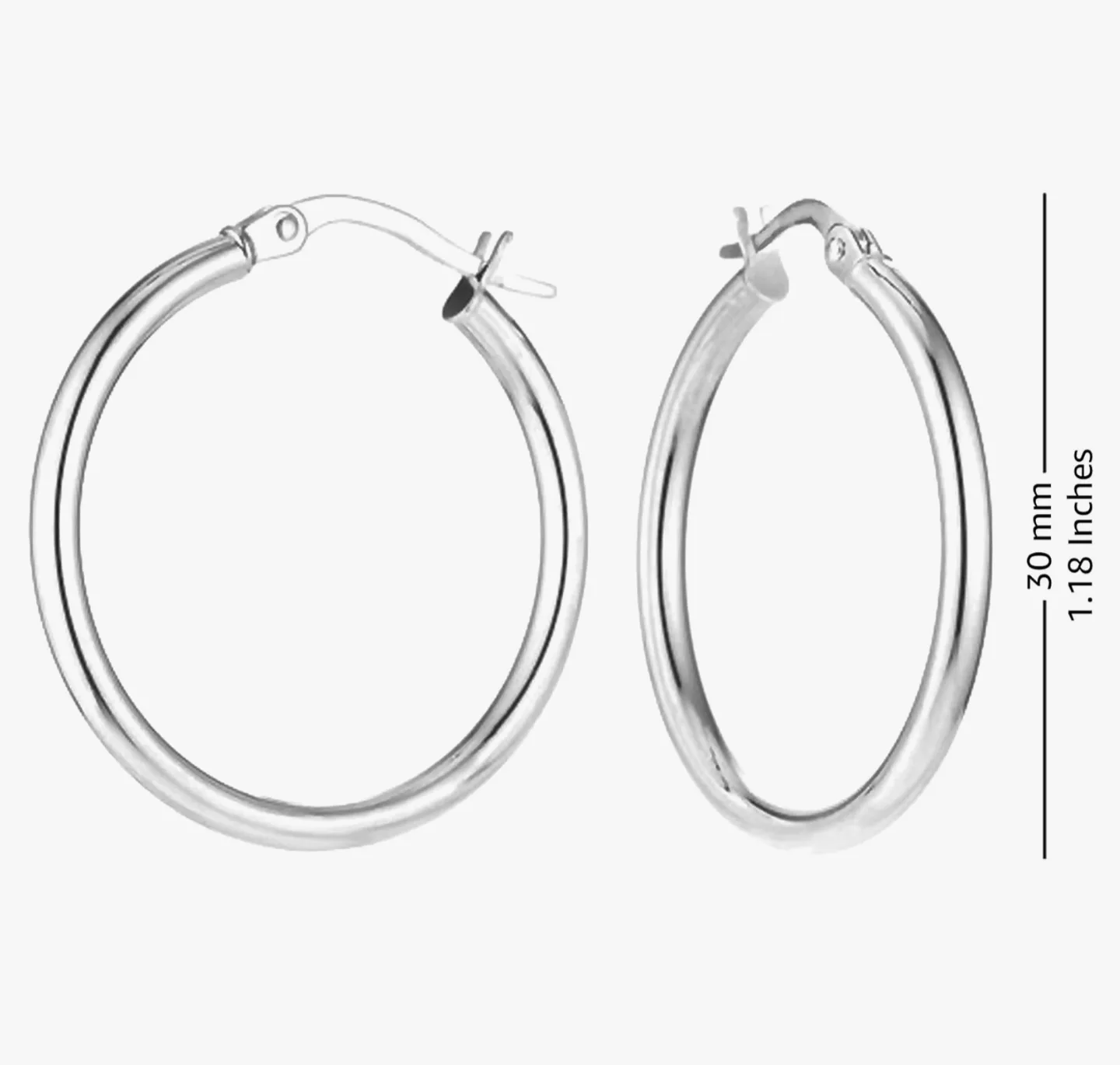925 Sterling Silver Hoop Earrings image indicator(4)