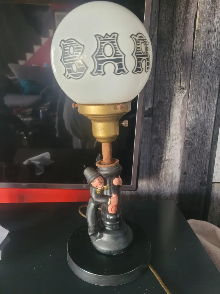 Vintage Bar Lamp with Unique Base thumbnail