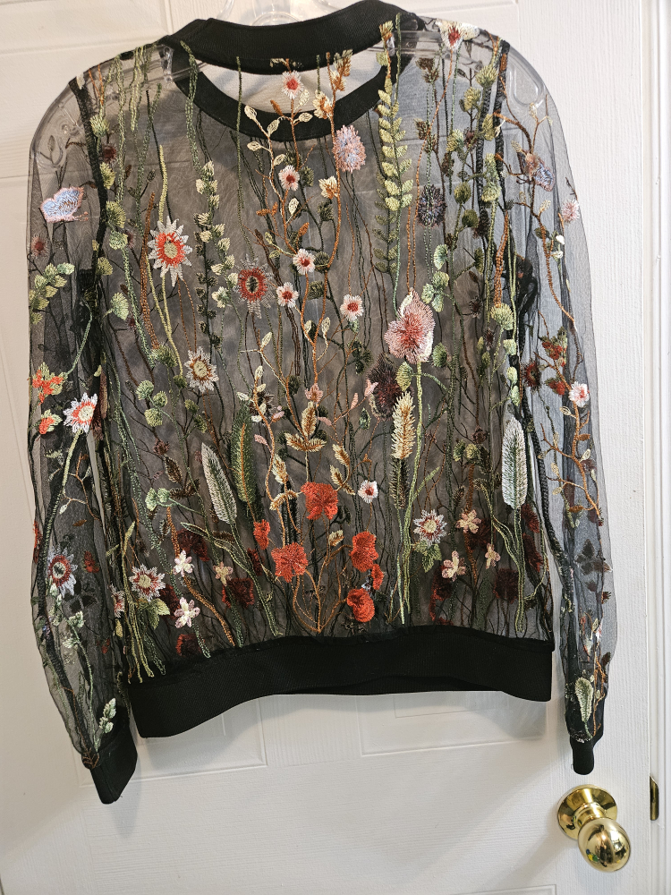 Floral Embroidered Sheer Shirt - photo 2