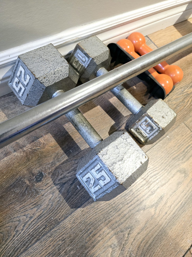 Weight Set: Barbell, Dumbbells, and Plates - photo 2
