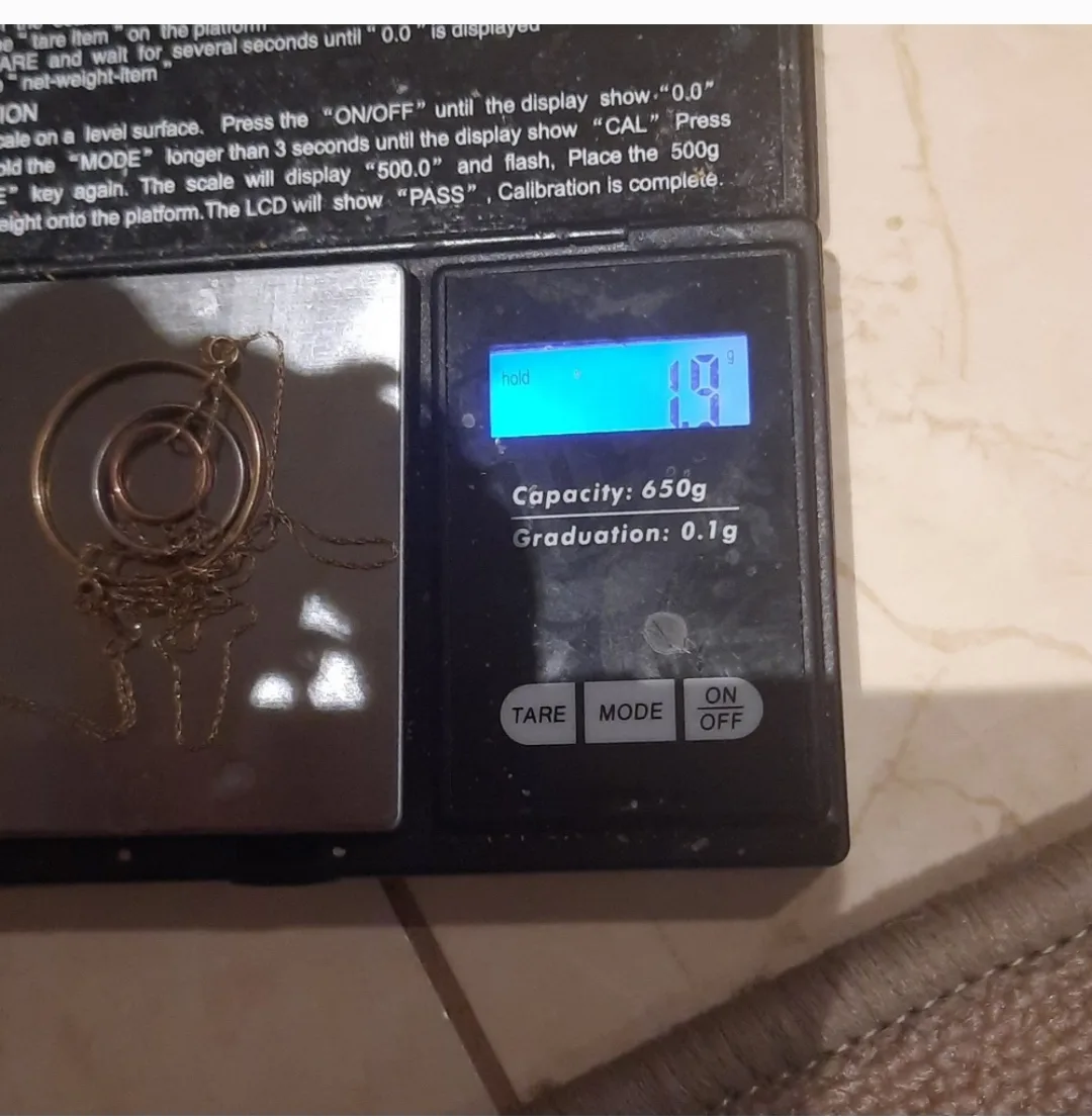 Genuine 10k tri-gold dangle circle necklace image indicator(2)