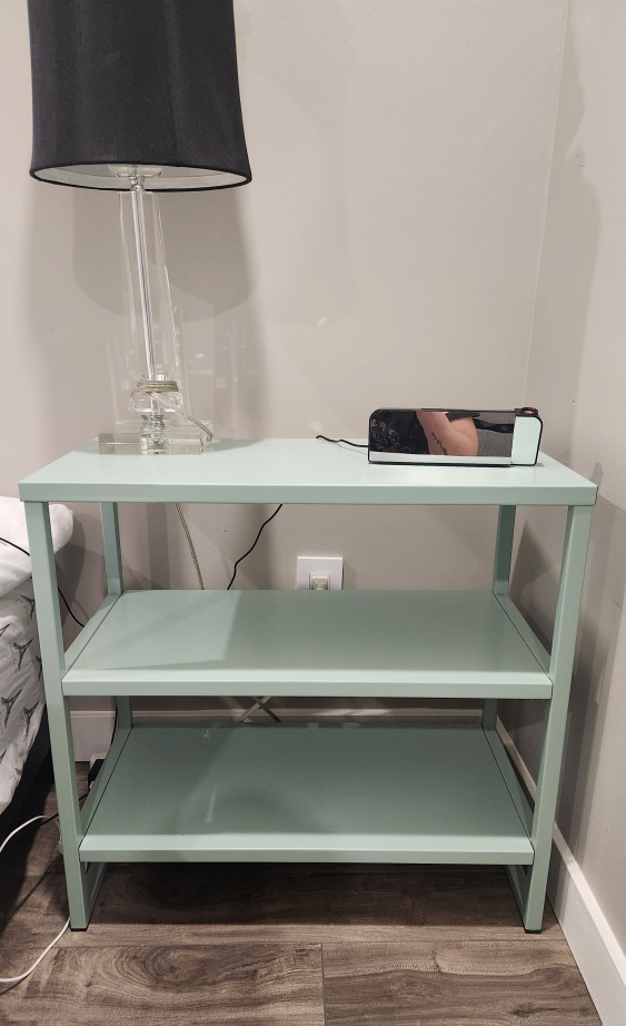 Mint Green Metal 2-Tier Side Table