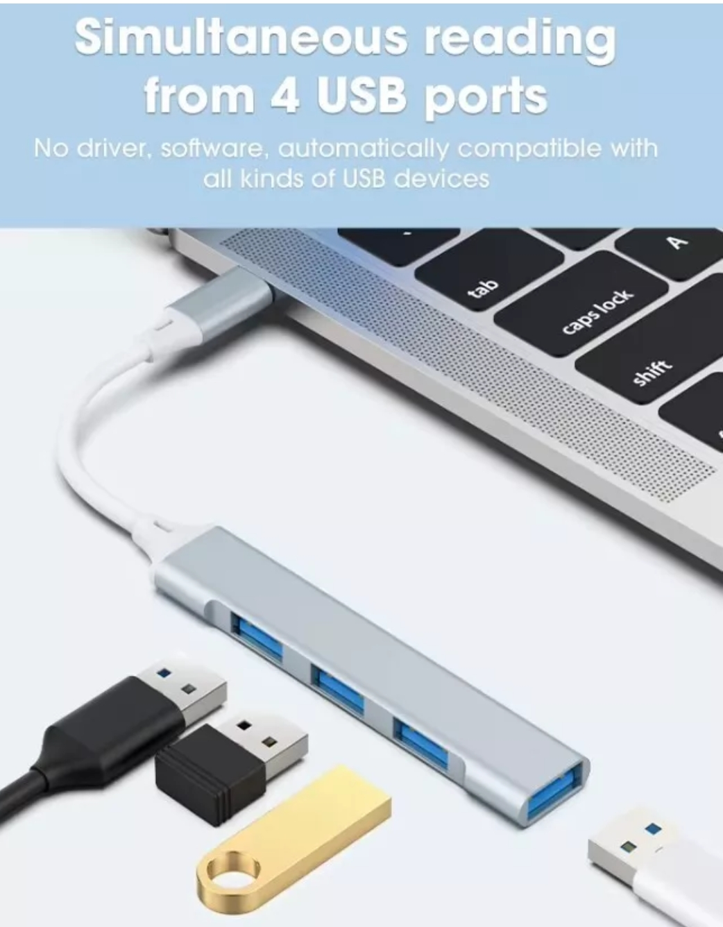 USB-C Hub - 4 Port USB 3.0 Hub - photo 2