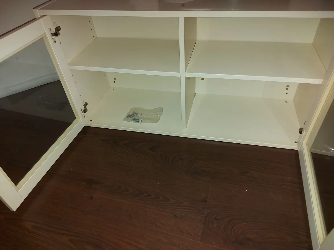 IKEA Liatorp White Wall Cabinet with Glass Doors image indicator(2)