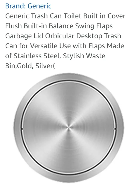 Stainless Steel HIDDEN TRASH CAN Cover - Silver image indicator(2)