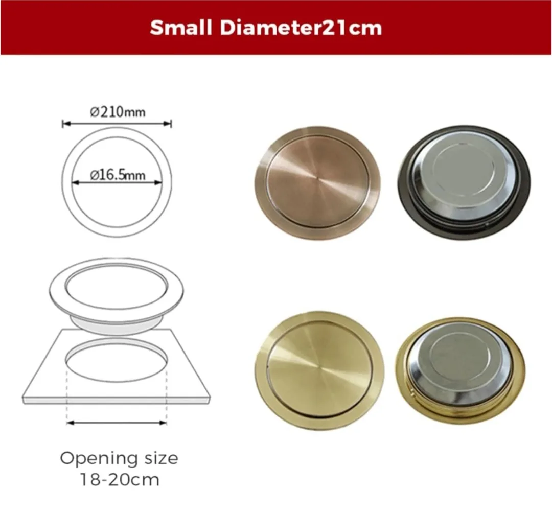 Stainless Steel HIDDEN TRASH CAN Cover - Silver image indicator(6)