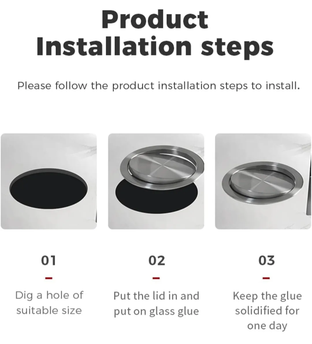 Stainless Steel HIDDEN TRASH CAN Cover - Silver image indicator(7)