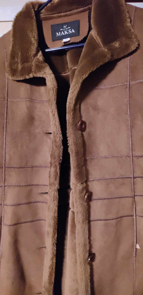 Women's Brown Faux Suede Jacket with Faux Fur Trim - photo 3