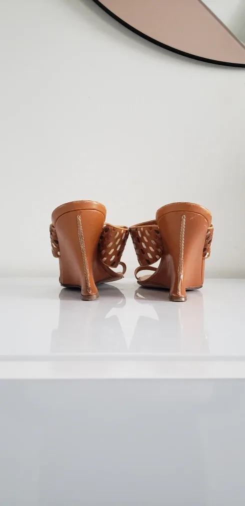 Ferragamo Woven Leather Wedge Sandals / Heels image indicator(3)