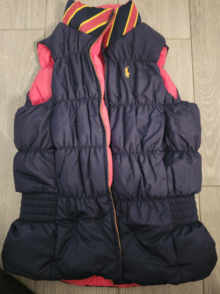 Girls reversible Ralph Lauren Navy Blue/Pink Vest
