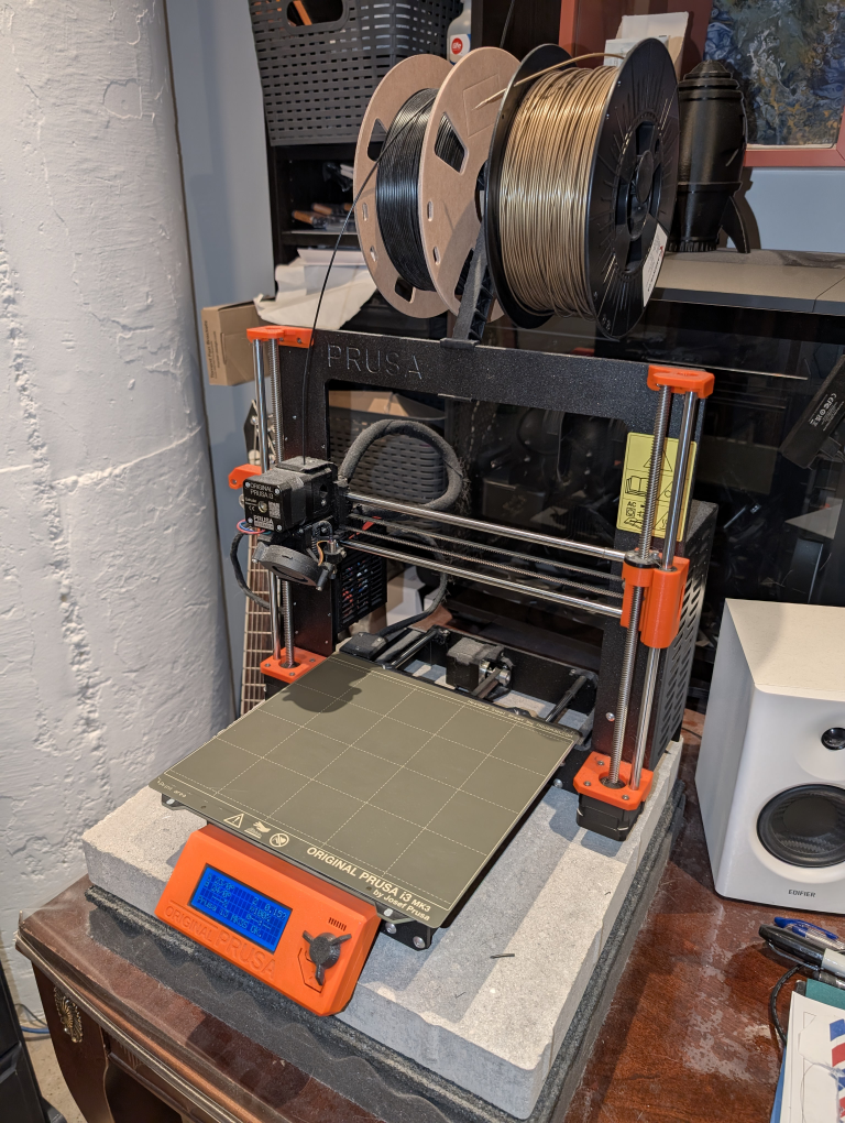 Prusa i3 MK3S+ Black and orange 3d printer