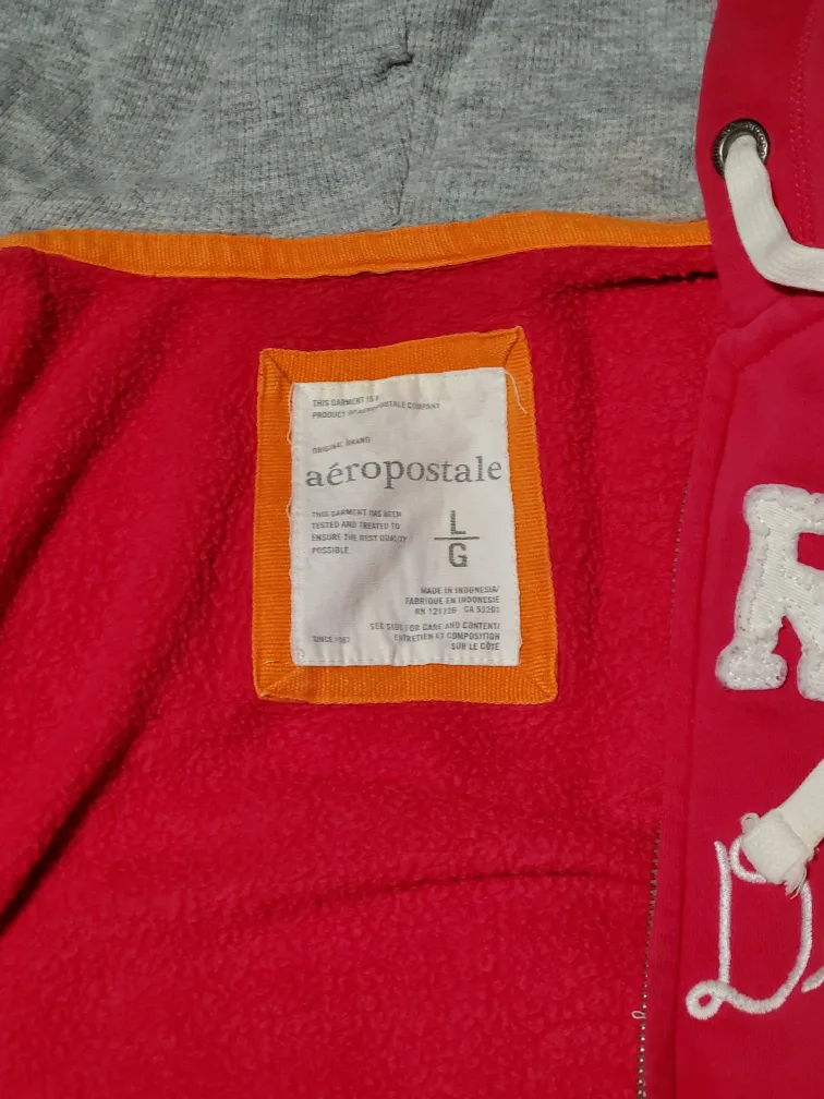 Aeropostale Zip-Up Hoodie - Red and Blue image indicator(6)