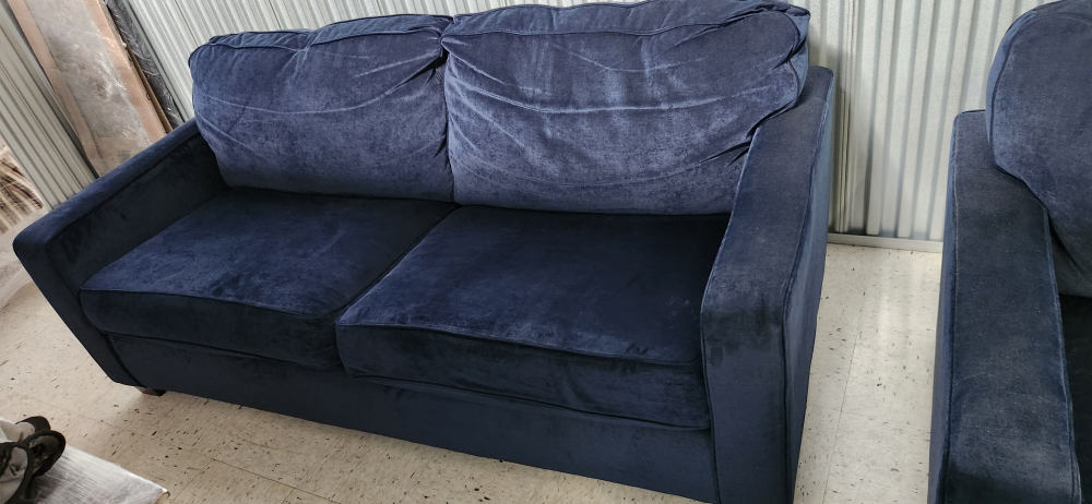 Navy Blue Velvet Sofa