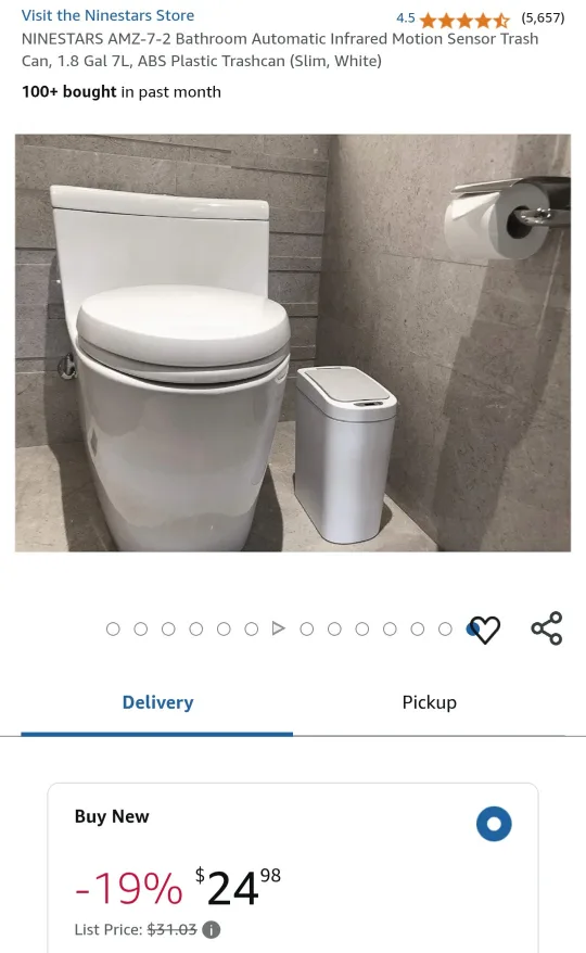 White Rectangular automatic Trash Can image indicator(6)