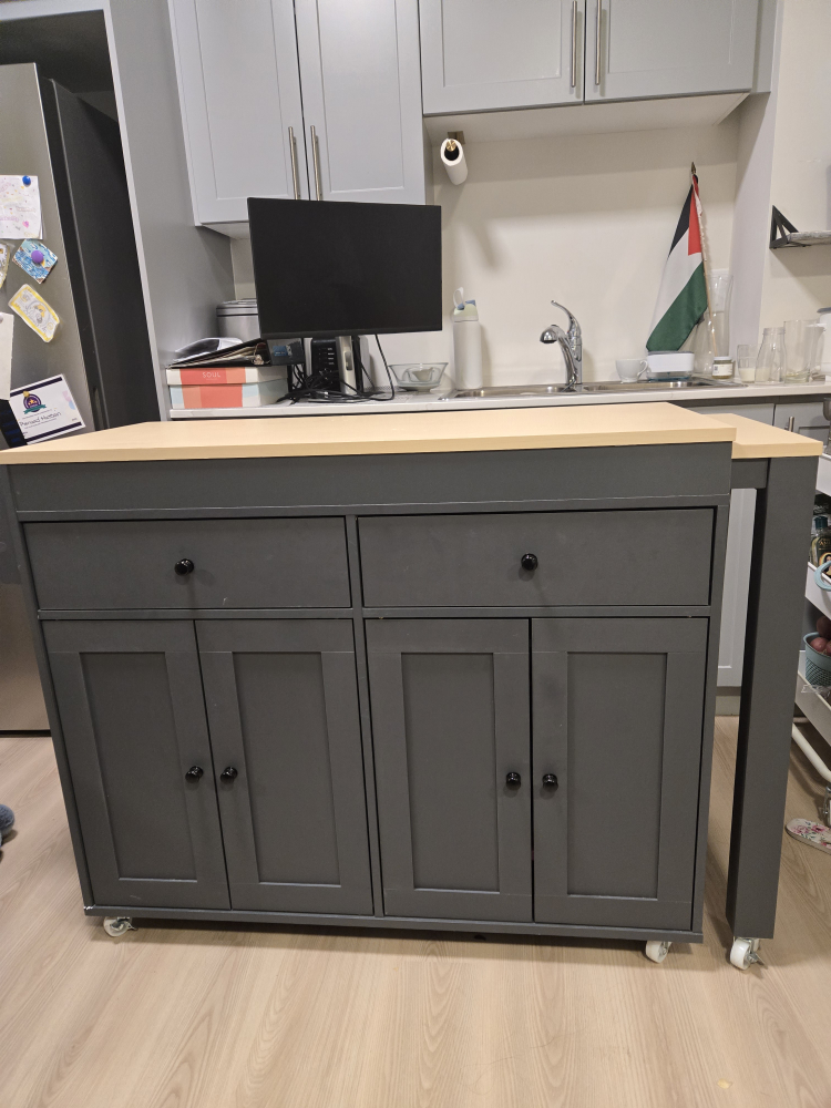 Kitchen Island with Storage and Expandable Countertop - photo 2