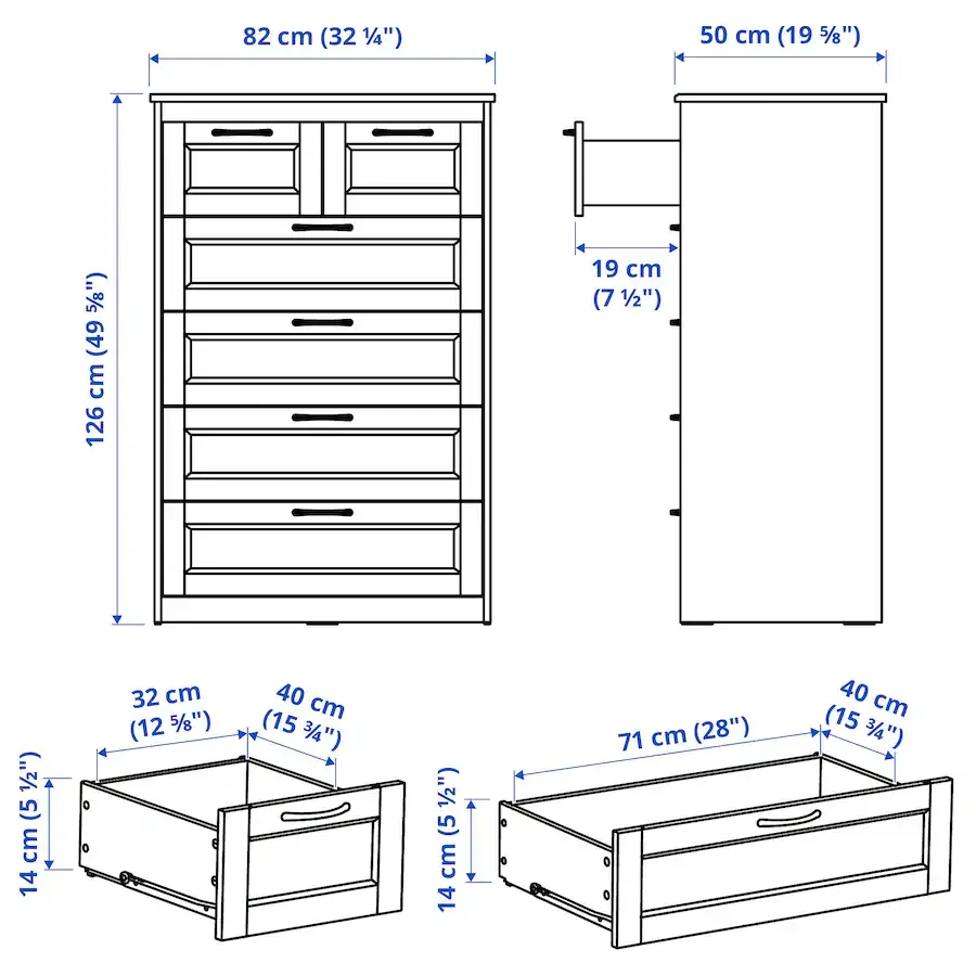 IKEA SONGESAND 6-Drawer Chest Dresser image indicator(3)