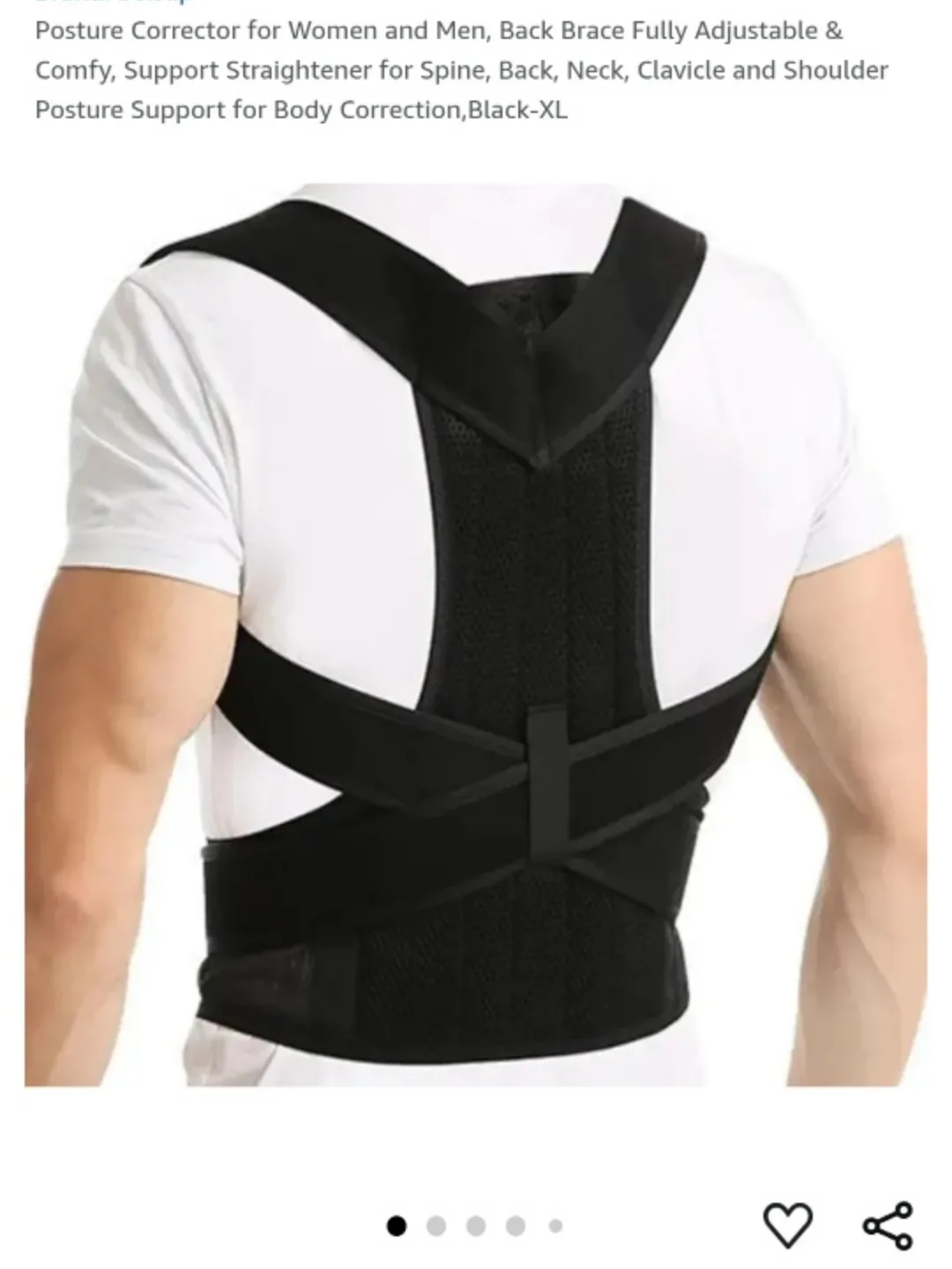 Posture Corrector in Black- Men and Women (2XL) image indicator(4)