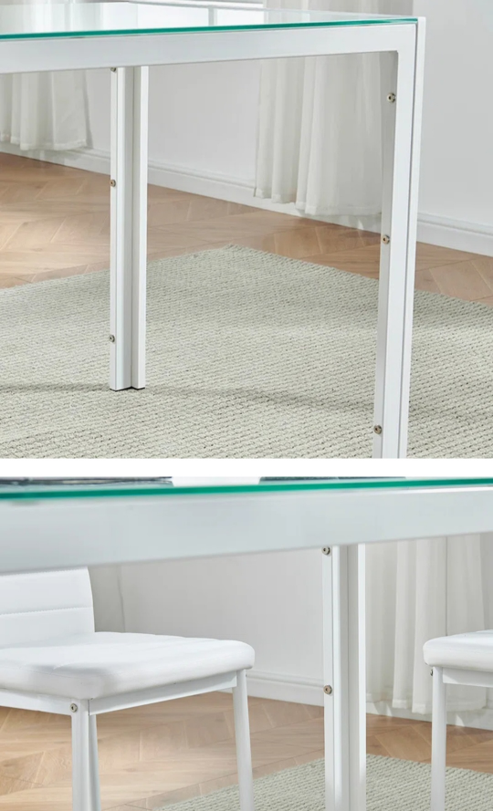 Modern White Glass Top Dining Table - photo 4