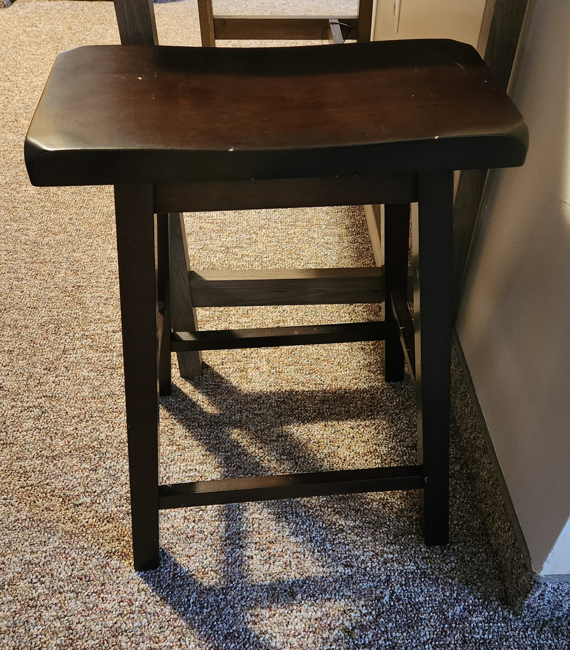 Dark Brown Wooden Bar Stool