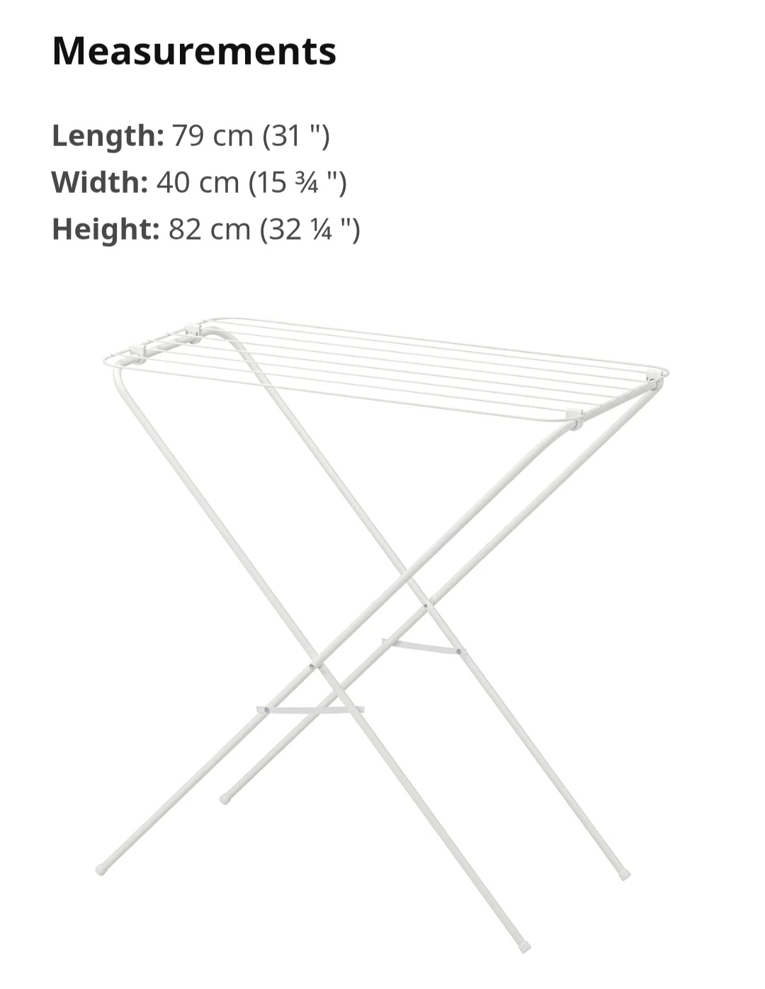 Foldable Clothes Drying Rack - White