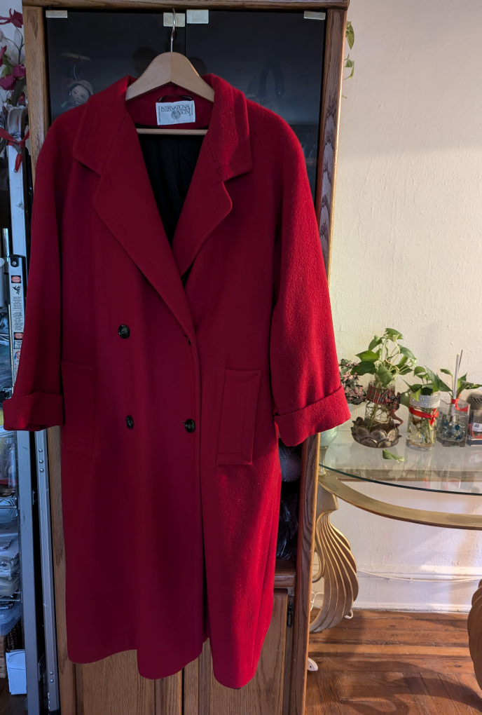 Vintage International Classics Red Wool Coat