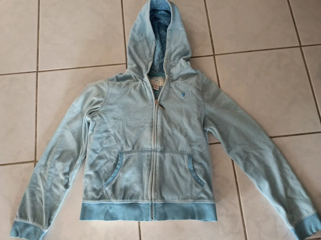Blue zip-up sweater thumbnail