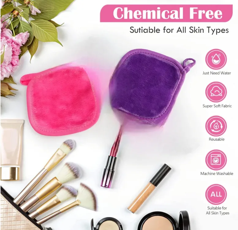 NEW Reusable Makeup Remover Cloths - Pink & Purple image indicator(5)