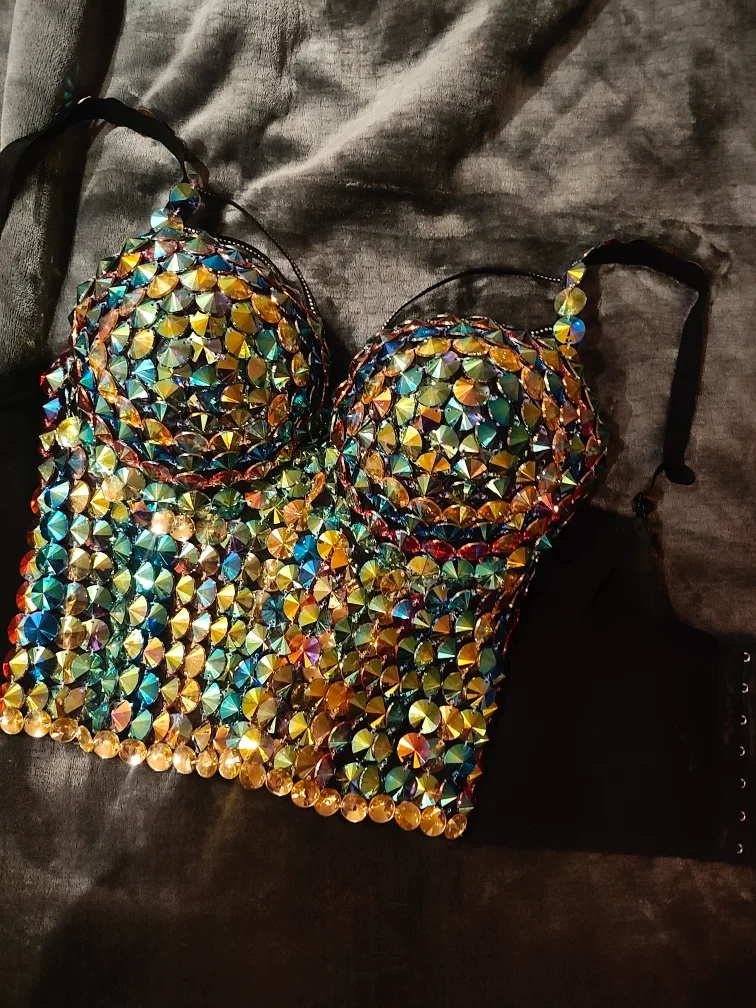 Rhinestone embellished corset top image indicator(10)