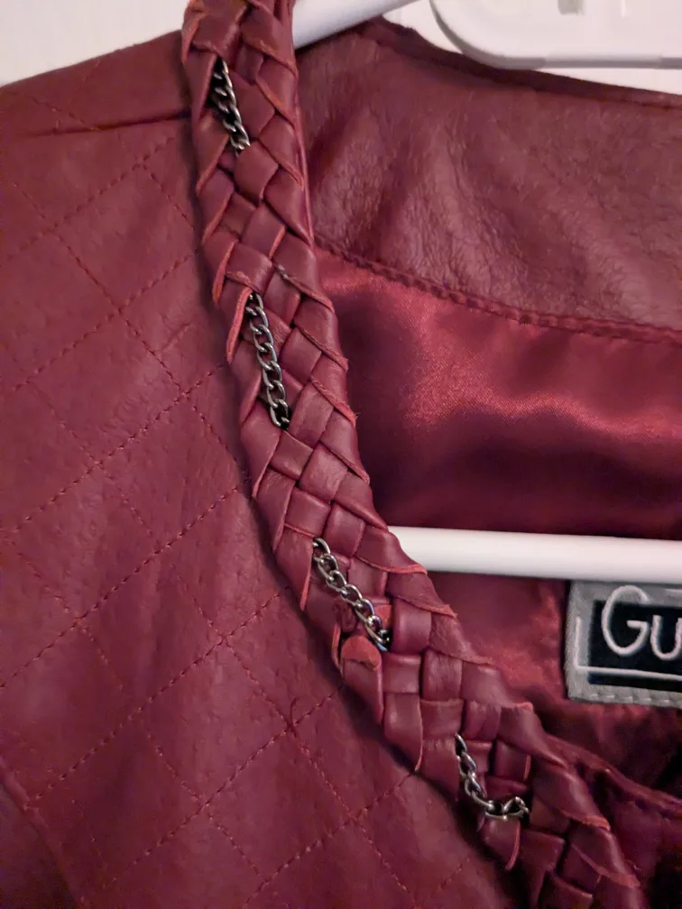 Women's Guillaume Red Leather Jacket - L image indicator(6)