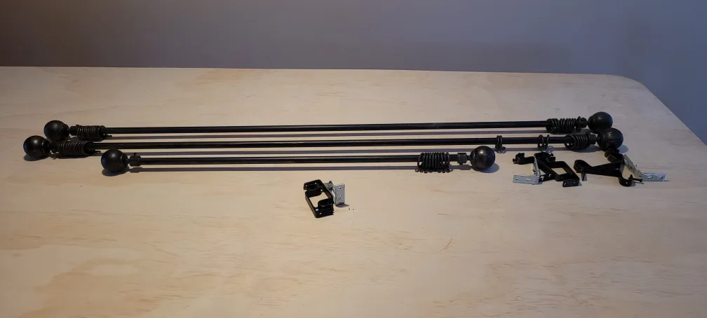 Black Curtain Rods with Finials thumbnail